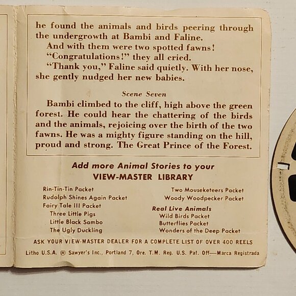VINTAGE Disney's BAMBI View Master Slides x 3 Disney - Picture 3 of 7